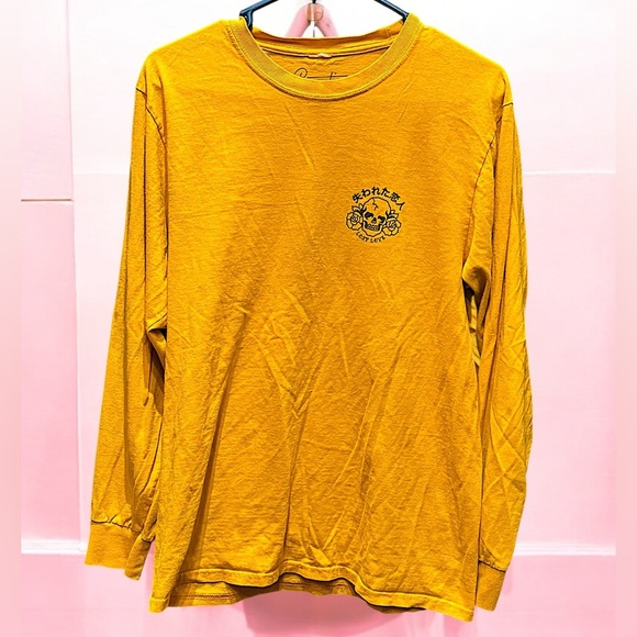 Creative empire lost love skull Yellow Long Sleeve Tee MEDIUM unisex - Picture 2 of 5